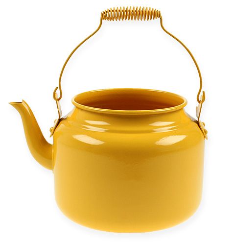 Floristik24 Théière Ø15cm H19cm Jaune Jaune
