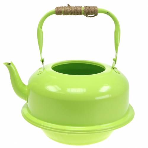 Floristik24 Jardinière Bouilloire Zinc May Vert Ø26cm H15cm