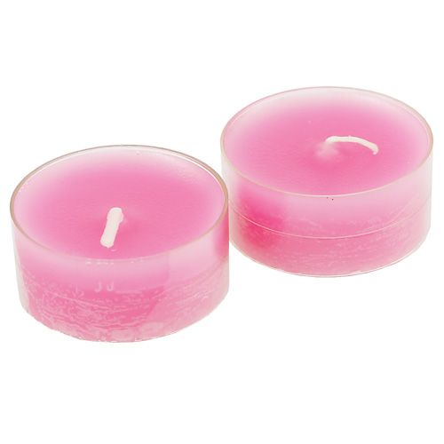 Floristik24 Bougies chauffe-plat rose 18 pcs