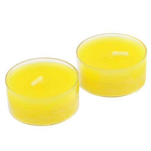 Floristik24 Bougies chauffe-plat jaune 18 pcs