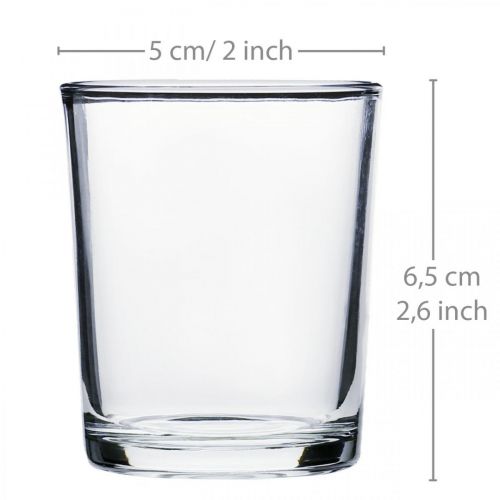 Floristik24 Verres à bougie chauffe-plat transparents Ø5cm H6,5cm 24 pcs