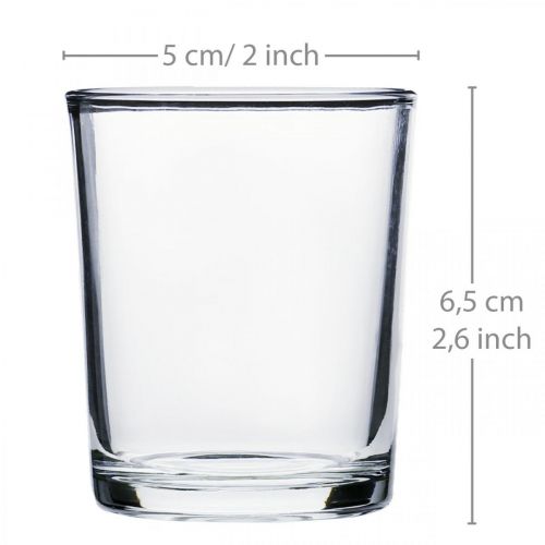 Floristik24 Verres à réchaud transparent Ø5cm H6.5cm 24pcs