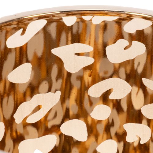 Porte-bougie chauffe-plat en verre à motif léopard, 12 cm | Floristik24.be
