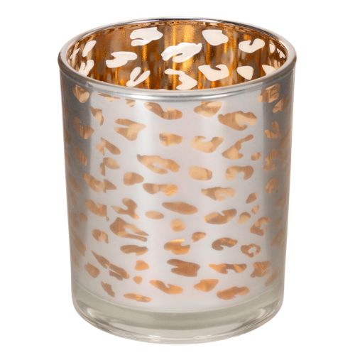 Porte-bougie chauffe-plat en verre à motif léopard bicolore, 8 cm acheter | Floristik24.be
