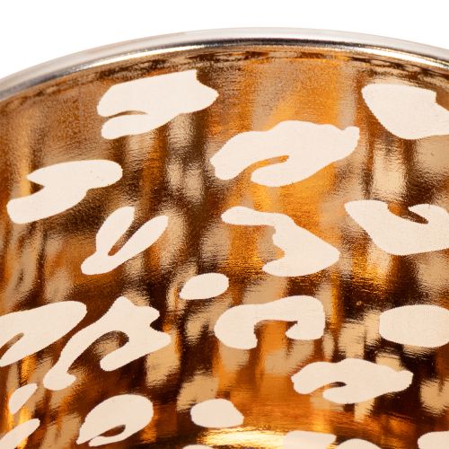 Porte-bougie chauffe-plat en verre à motif léopard bicolore, 8 cm | Floristik24.be