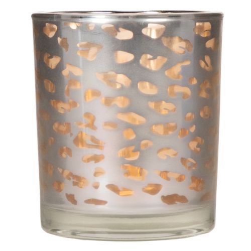 Porte-bougie chauffe-plat en verre à motif léopard bicolore, 8 cm | Floristik24.be