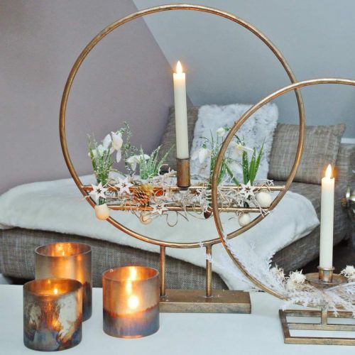 Floristik24 Verre à bougie, lanterne décorative, décoration de table aspect antique Ø9,5cm H10cm 4pcs