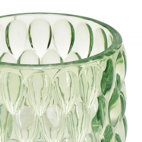 Floristik24 Photophore lanterne verte verre teinté Ø9,5cm H9cm 2pcs