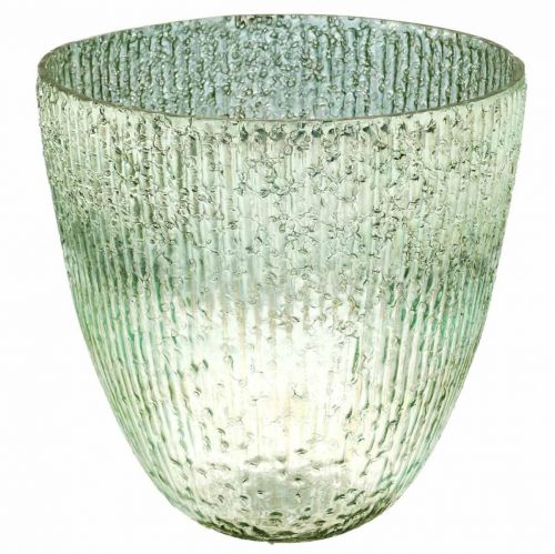 Floristik24 Bougie lanterne en verre bleu vert décoration de table verre Ø21cm H21.5cm