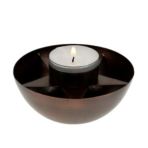 Floristik24 Photophore marron Ø10cm H4cm