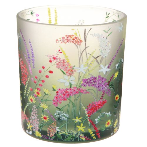 Floristik24 Photophore verre fleurs printemps été H8cm 6 pcs
