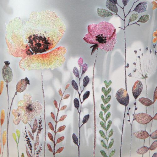 Article Photophore en verre coquelicot papillon coloré 8cm 4 pcs