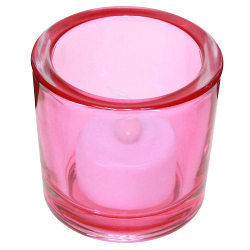 Article Photophore lanternes en verre couleurs assorties Ø6,5cm H6cm 6pcs