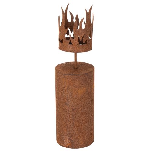 Porte-bougie chauffe-plat, forme bougie, décor rouille, métal patiné, H36cm acheter | Floristik24.be
