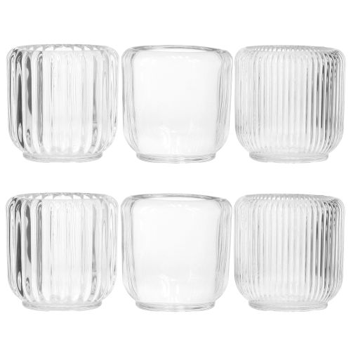 Article Bougeoir en verre transparent Ø8cm H8cm 6 pcs