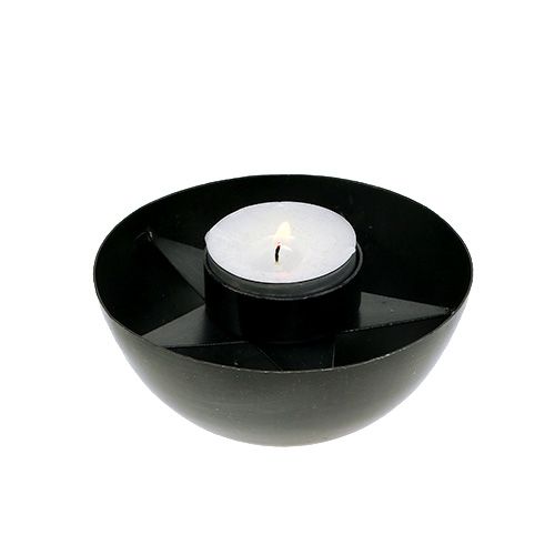 Photophore métal Ø10cm H4cm noir 1p