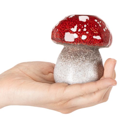 Champignon décoratif, amanite tue-mouches, porte-bougie chauffe-plat pour décoration de table, 9 cm | Floristik24.be