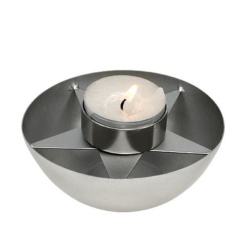 Floristik24 Photophore argent Ø10cm H4cm 1pc