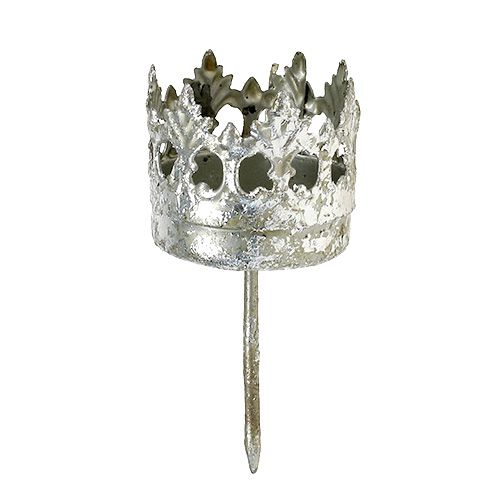Photophore argent à coller Ø3.8cm H9.5cm