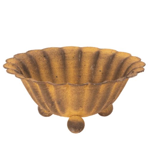 Porte-bougie chauffe-plat vintage, petit bol, métal couleur rouille, Ø 10 cm, H 4,5 cm acheter | Floristik24.be