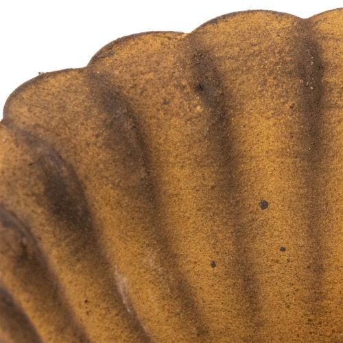 Porte-bougie chauffe-plat vintage, petit bol, métal couleur rouille, Ø 10 cm, H 4,5 cm | Floristik24.be