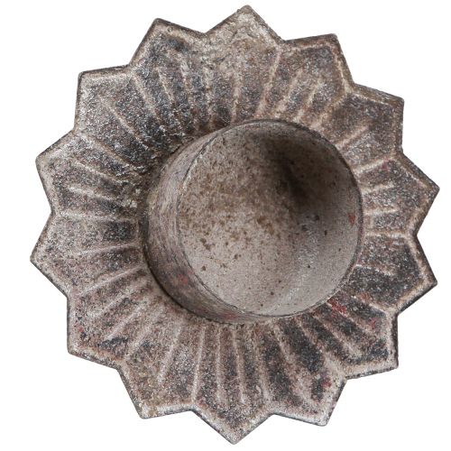 Floristik24 Photophore vintage à coller gris Ø9cm H8.5cm 4pcs