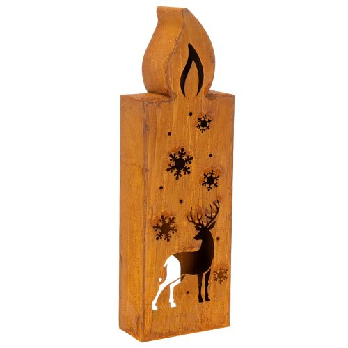 Porte-bougie chauffe-plat de Noël, bougeoir en métal rouillé, motif cerf, 45 x 14 cm acheter | Floristik24.be