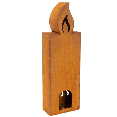 Porte-bougie chauffe-plat de Noël, bougeoir en métal rouillé, motif cerf, 45 x 14 cm | Floristik24.be