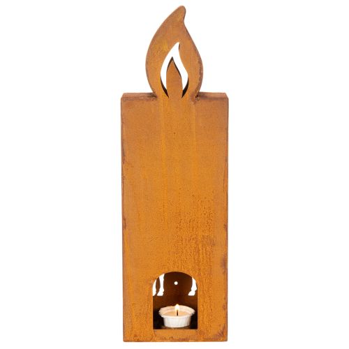 Porte-bougie chauffe-plat de Noël, bougeoir en métal rouillé, motif cerf, 45 x 14 cm | Floristik24.be