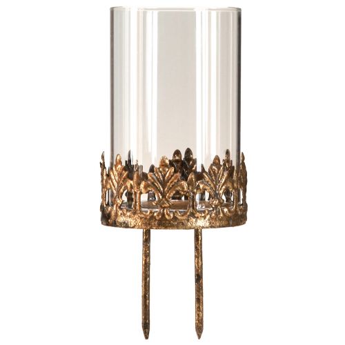 Floristik24 Photophore avec verre à brancher aspect antique doré Ø5,5cm 4 pièces