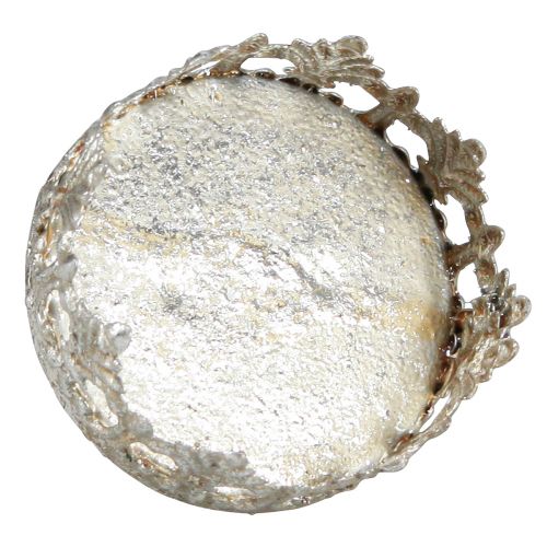 Floristik24 Photophore Verre à bougie et piquets Argent Ø5,5cm H8cm 4pcs