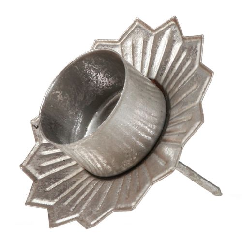 Article Photophore à brancher métal argenté Ø9cm H9cm 4pcs