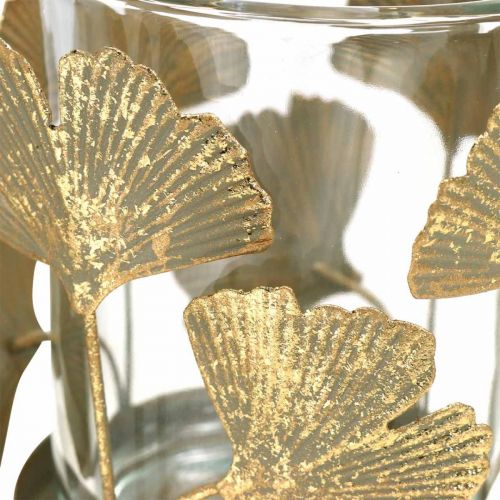 Floristik24 Photophore feuilles de ginkgo doré bougeoir ginkgo décoration de table Ø8.5cm