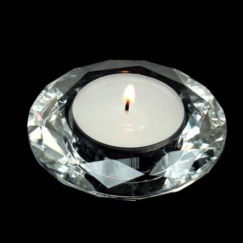 Floristik24 Photophore bougeoir diamant clair Ø7cm
