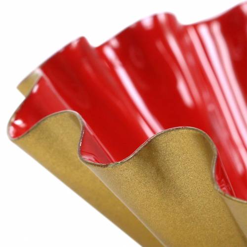 Article Bol décoratif moule à pâtisserie aspect émail rouge, doré Ø12,5cm H4cm