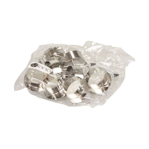 Article Photophore à coller couronne de l&#39;Avent argent Ø4cm 8 pcs