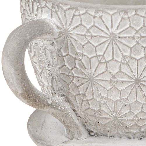 Floristik24 Tasse à thé décorative en céramique blanchie à la chaux 12×10×8cm 3 pcs