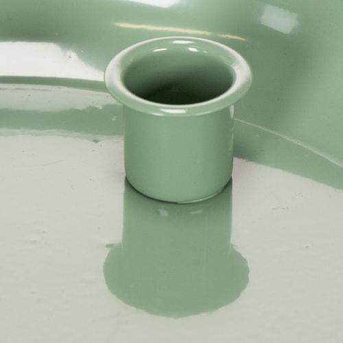 Plateau à bougies en forme de couronne de l'Avent verte avec quatre bougeoirs de 24 cm | Floristik24.be