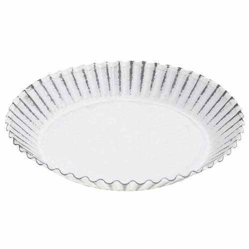 Floristik24 Plaque de cuisson décorative en zinc blanc Ø15cm H2cm