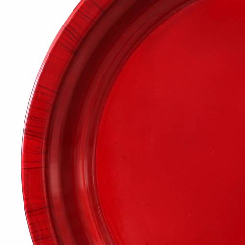 Article Assiette décorative en métal rouge effet vernis Ø38cm