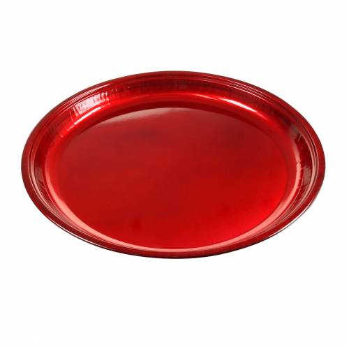 Floristik24 Assiette décorative en métal rouge effet glacis Ø50cm