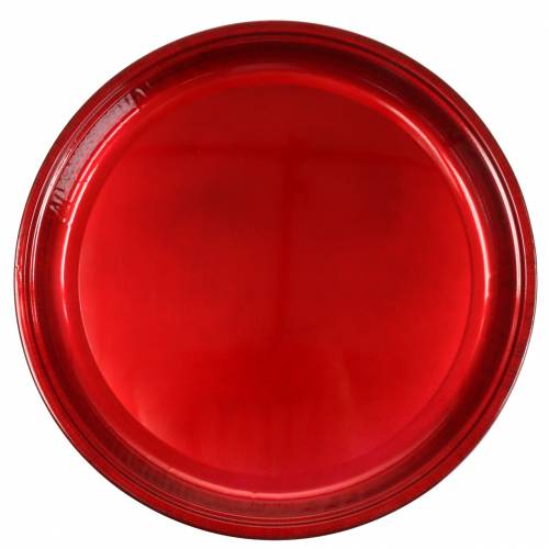 Floristik24 Assiette décorative en métal rouge effet glacis Ø50cm