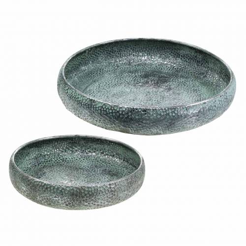 Floristik24 Bol décoratif antique argent zinc Ø40 / 50cm lot de 2