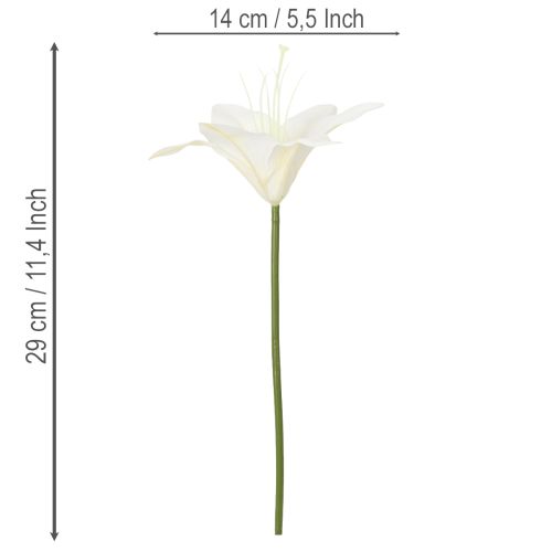 Fleurs artificielles de lys tigré blanc pour vases et compositions florales, bouquet de 6 (29 cm). | Floristik24.be