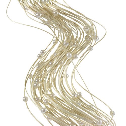 Floristik24 Ting Ting Curly avec perles 60cm blanchi 40 pcs