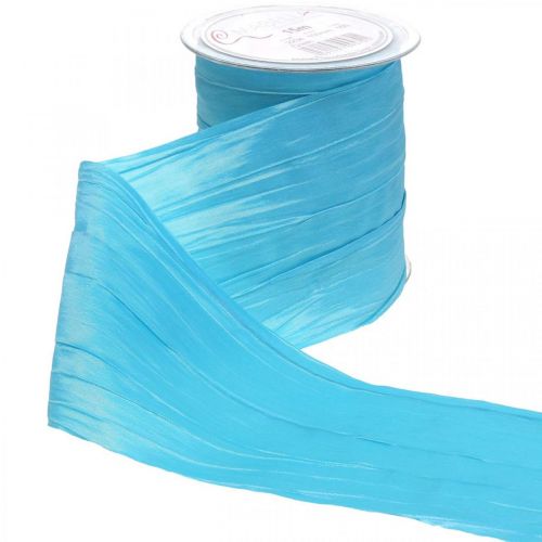 Floristik24 Ruban de table Crash Turquoise 100mm 15m