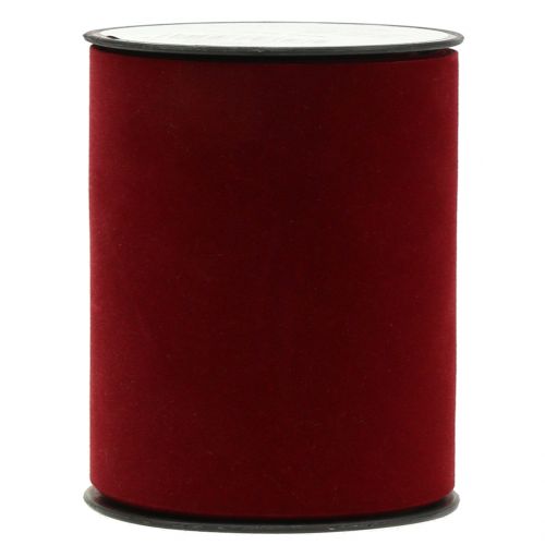 Floristik24 Ruban de table ruban velours rouge foncé 100mm 8m