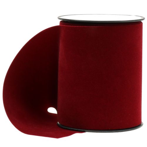 Floristik24 Ruban de table ruban velours rouge foncé 100mm 8m