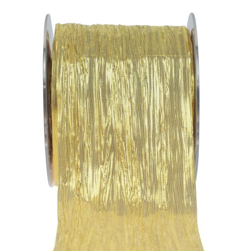 Floristik24 Ruban cadeau ruban de soie doré ruban de table 75mm 15m