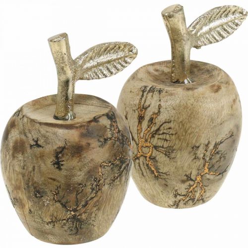 Floristik24 Décoration de table bois pomme Décoration bois déco pomme H13.5cm Ø8cm 2pcs